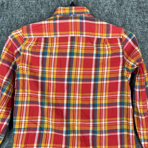 J Crew Shirt Boys 12 Crewcuts Everyday Kids Button-Front Long-Sleeve Plaid - Picture 4 of 12